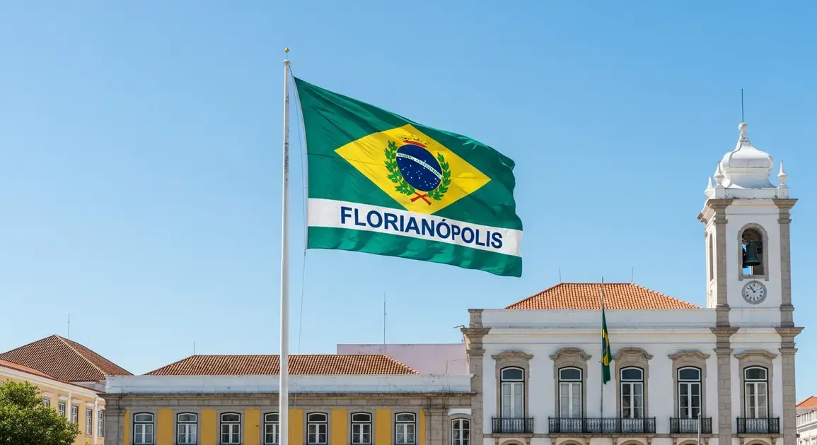 Como é a bandeira da cidade de Florianópolis?