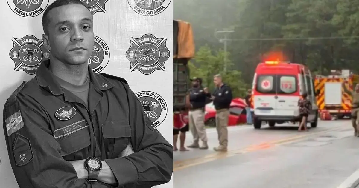 (Foto: ND Mais / Divulgação) Bombeiro militar e namorada morrem em grave acidente na BR-282 em SC