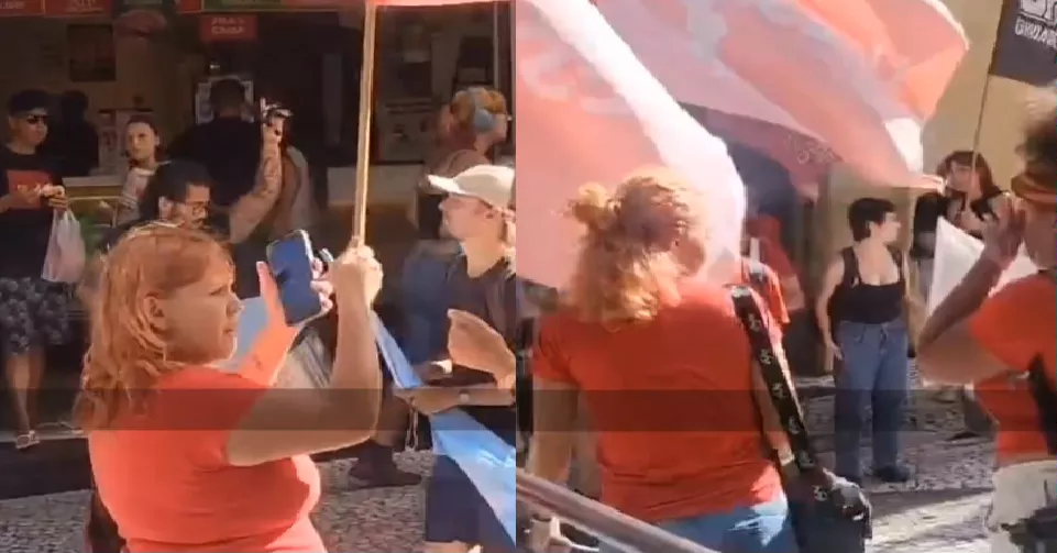 (Foto: Agora Floripa) Protesto por tarifa zero no Centro de Florianópolis