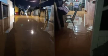 Chuvas em Palhoça deixam estragos em residências e comércio nesta quarta-feira