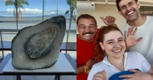 Confeiteiros fizeram bolo em formato diferente (Foto: Redes sociais, Reprodução) - Confeiteiros criam bolo gigante em homenagem a Florianópolis