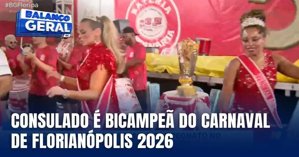 (Foto: ND Mais / Divulgação) Consulado conquista bicampeonato no Carnaval de Florianópolis 2026