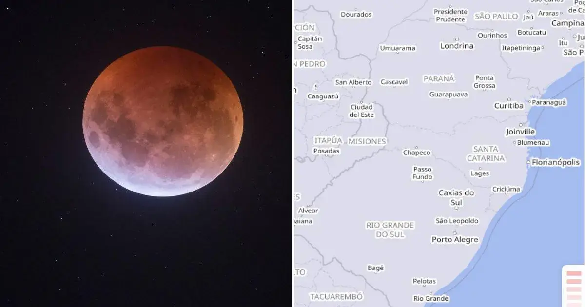 Eclipse lunar total será visível em SC Foto: Diego de Bastiani/ND Mais - Eclipse lunar total será visível em SC