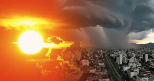 Foto: Reprodução Clima ao Vivo/Reprodução Pixabay/ND - Efeito cebola provoca duas estações em Santa Catarina no mesmo dia