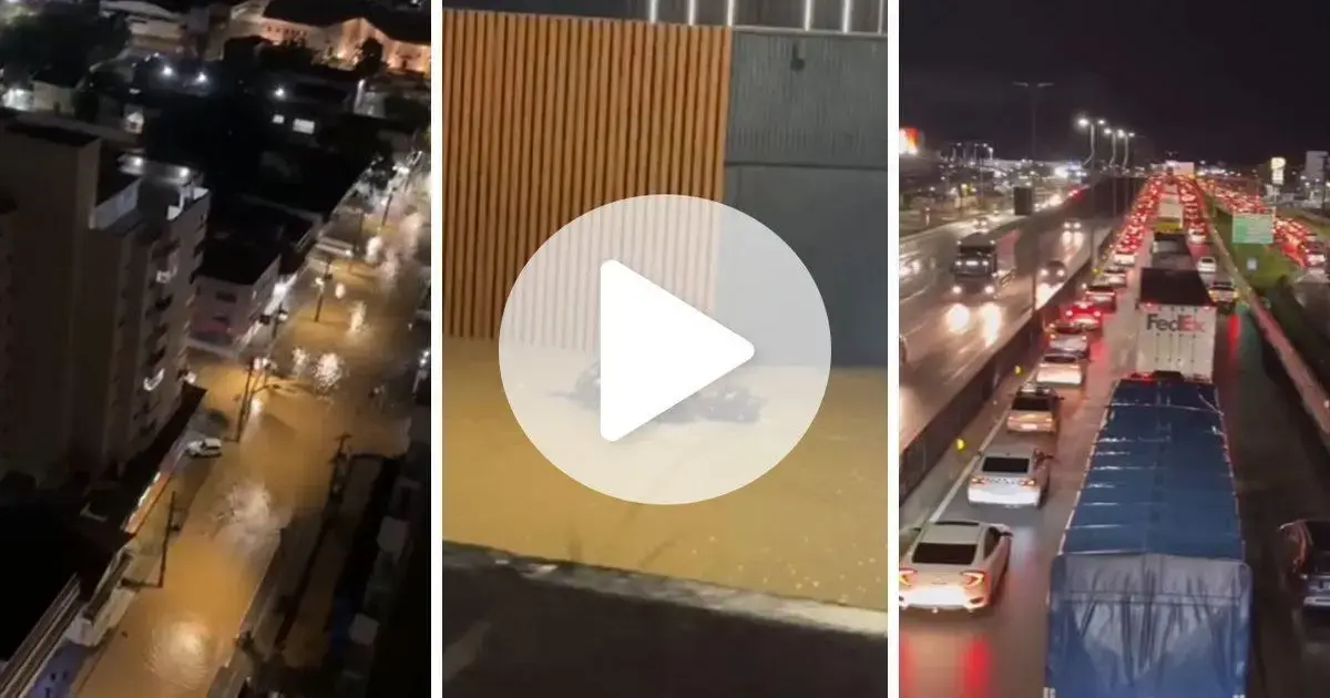 Forte chuva gera alagamentos na Grande Florianópolis na terça-feira (25) (Foto: ND Mais / Divulgação) Forte chuva gera alagamentos na Grande Florianópolis na terça-feira (25)