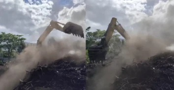 Incêndio na COMCAP segue ativo no Itacorubi