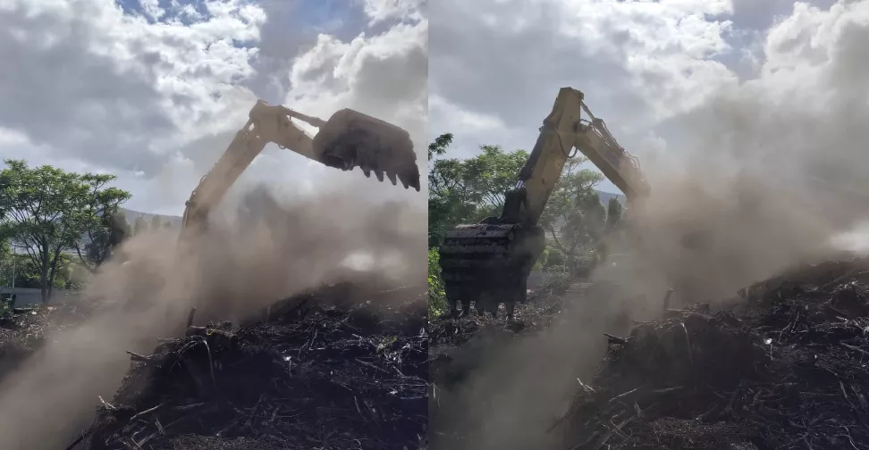 Incêndio na COMCAP segue ativo no Itacorubi