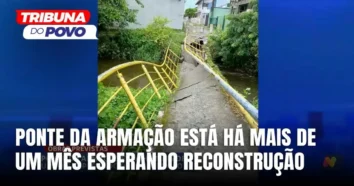 Ponte cedida no bairro Armação aguarda reconstrução