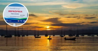 Praia de Santo Antônio de Lisboa imprópria para banho em Florianópolis Praia de Santo Antônio de Lisboa imprópria para banho em Florianópolis