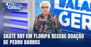 Pedro Barros doa shape para exposição Skate Art em Florianópolis