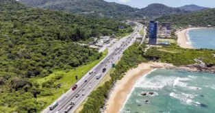 Traçado da Rodovia Via Mar em Santa Catarina