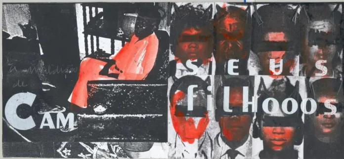 Montagem composta por imagens de pessoas em preto e branco, com destaque em laranja e textos.