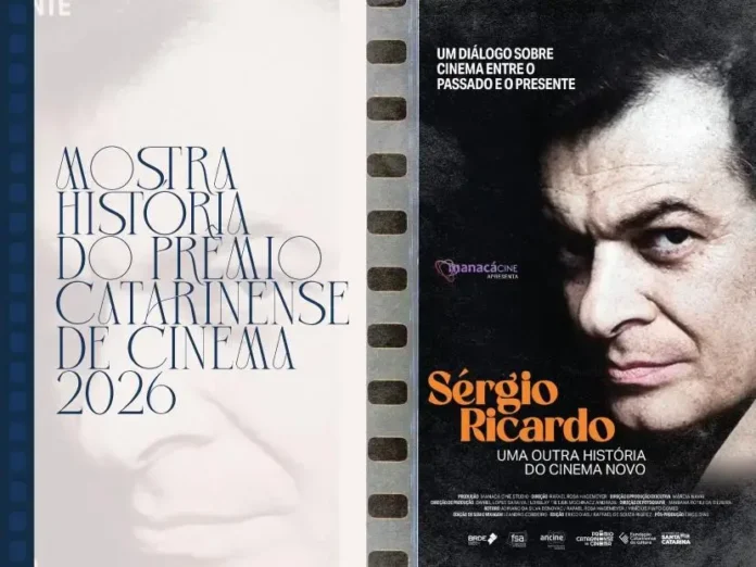 Texto promocional da Mostra História do Prêmio Catarinense de Cinema 2026, destacando Sérgio Ricardo e sua obra.
