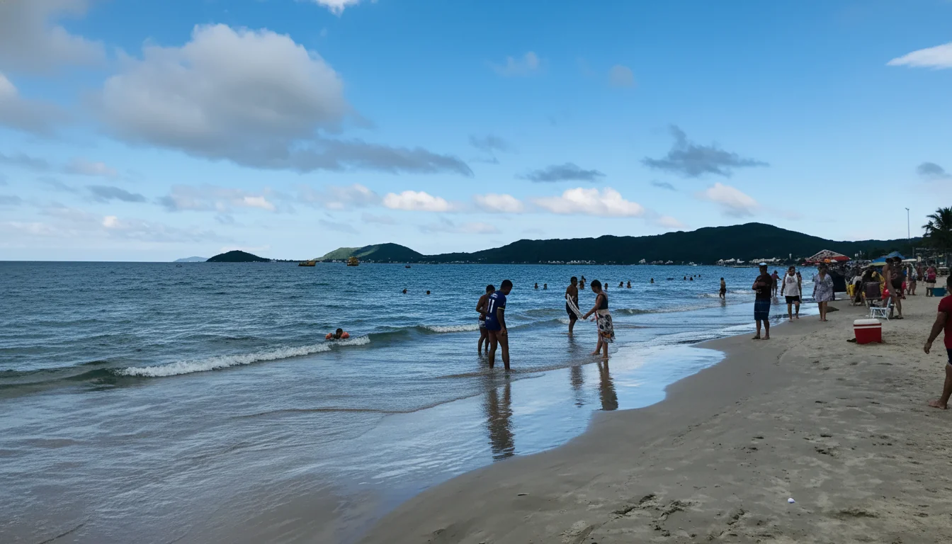 Trecho revitalizado de Canasvieiras, destacando o novo pavimento e segurança viária