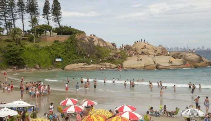 Polícia em ação durante operação contra tráfico em Florianópolis