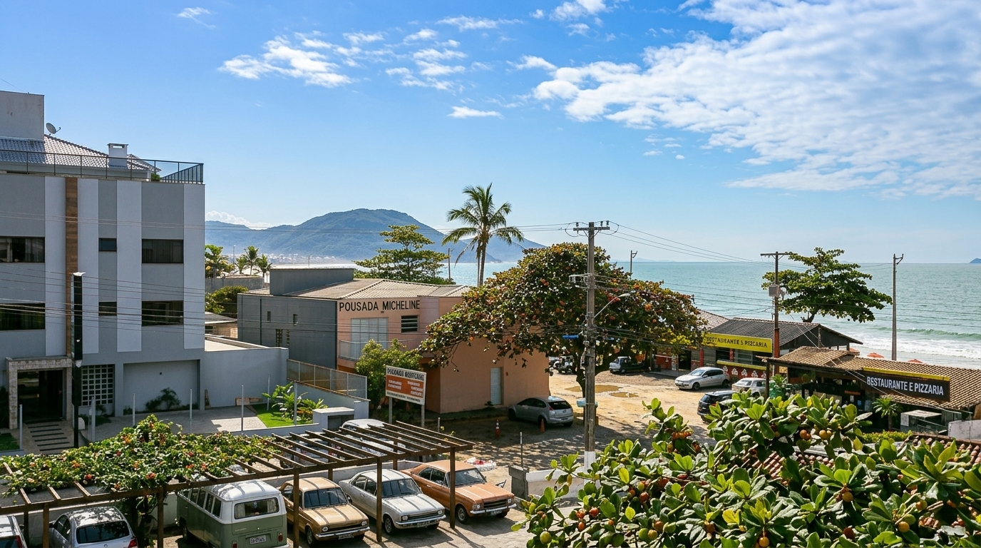 Mapa de Florianópolis destacando áreas em risco hidrológico moderado